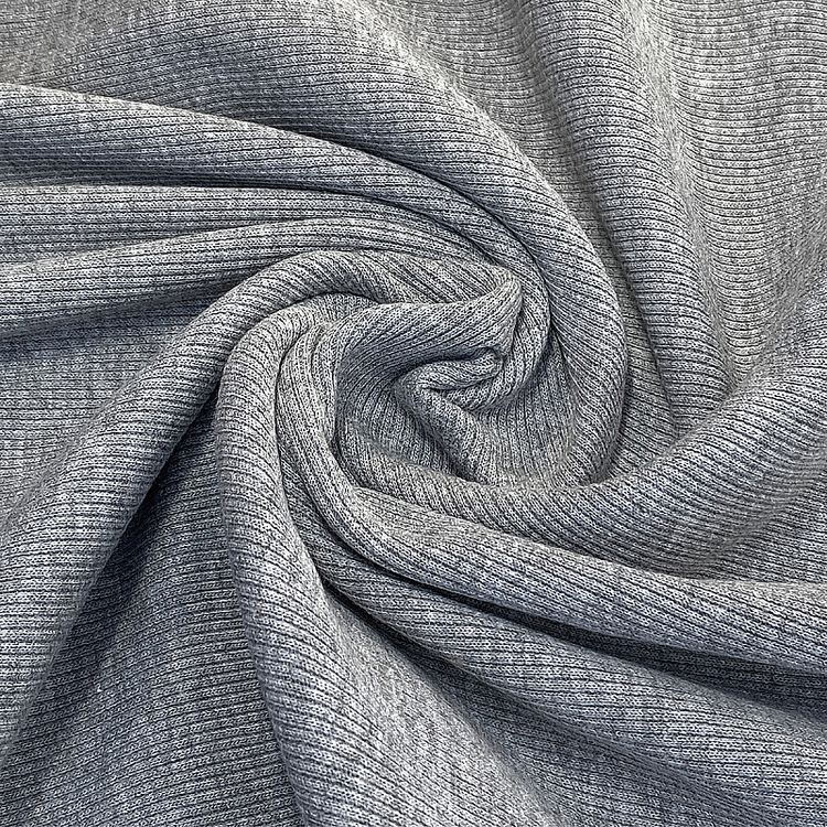 Ткань трикотаж Кашкорсе с лайкрой, 3 м x 120 см, 350 г/м², цвет: серый меланж, TBY