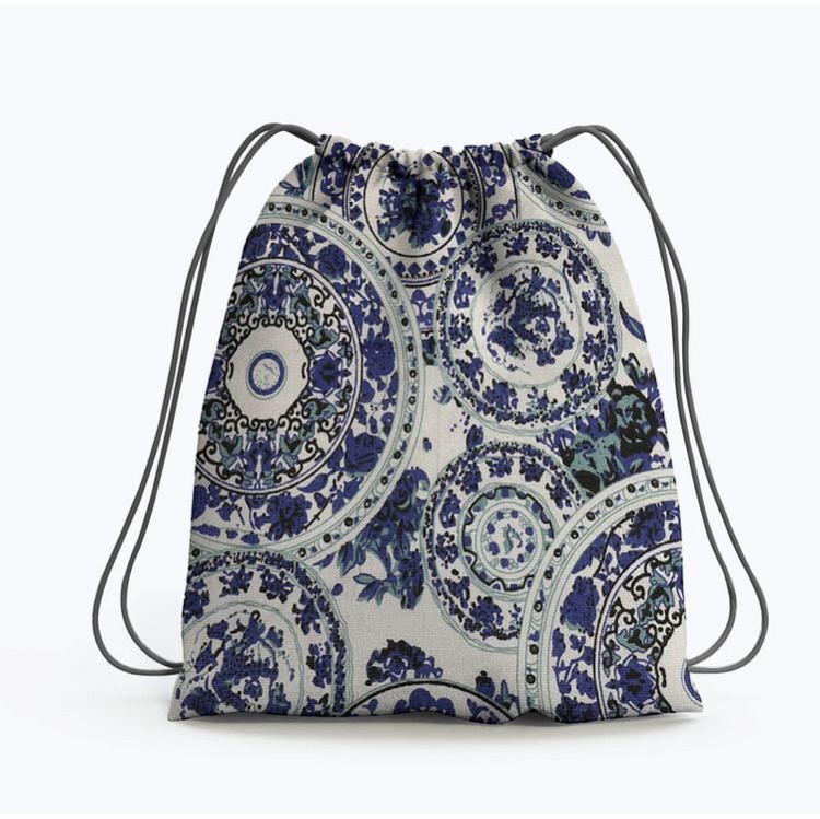 Ткань льняная, 1 м x 150 см, 140 г/м², цвет: синий, орнамент, TBY — картинка 7