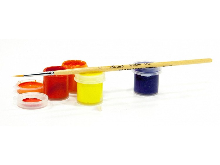 Кисть синтетическая круглая №0 с короткой ручкой — картинка 3