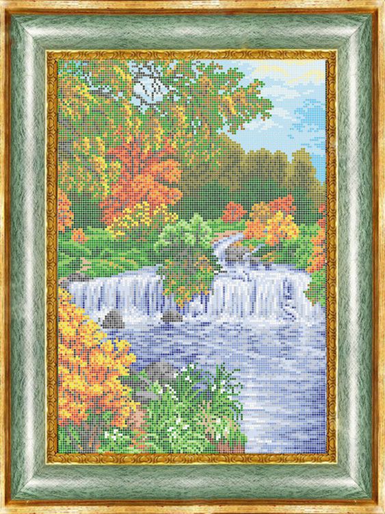 Рисунок на ткани «Бурная река»
