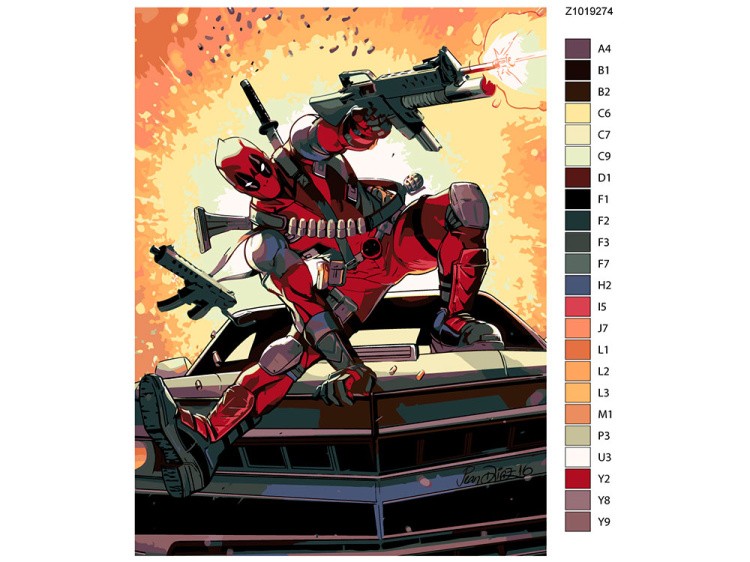 Картина по номерам «Дэдпул» — картинка 2