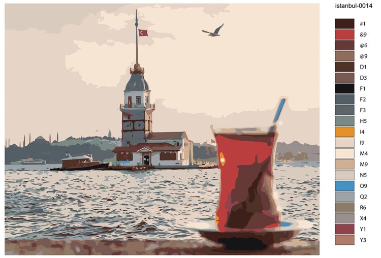 Картина по номерам «Стамбул, Турция: Девичья башня, море» — картинка 2