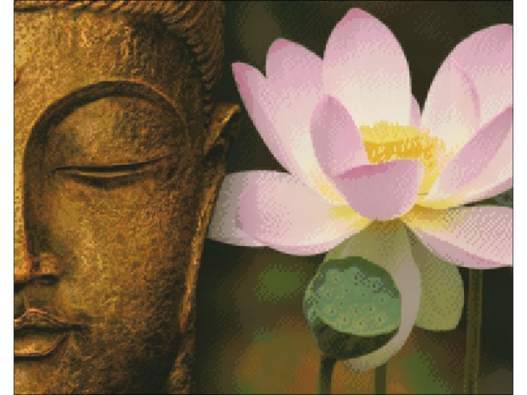 Алмазная вышивка «Будда и лотос» — картинка 2