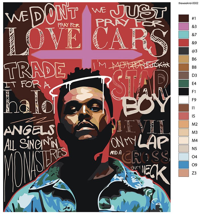 Картина по номерам «Музыкант The Weeknd Викенд Арт» — картинка 2