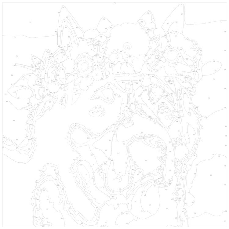 Картина по номерам «Собака в цветочном венке» — картинка 3