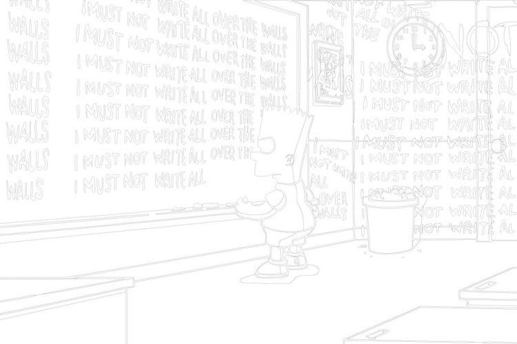 Картина по номерам «Simpsons Симпсоны: Барт пишет на доске» — картинка 3