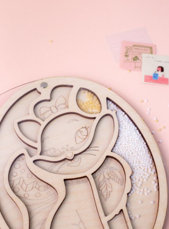 Органайзер для бисера с крышкой «Овал. Котик» — картинка 5