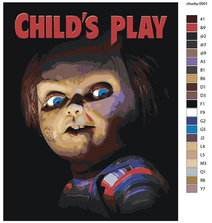 Картина по номерам «Страшная кукла Чаки» — картинка 2