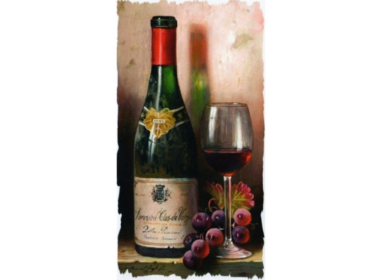 Папертоль «Бутылка вина и виноград»