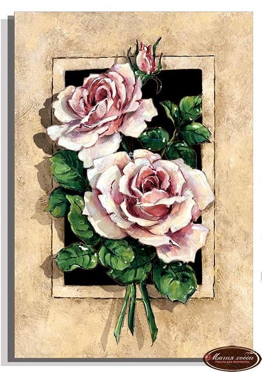 Набор папертоль «Винтажные пионы» 28x20 см — картинка 2