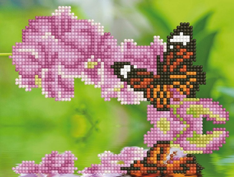 Алмазная вышивка-открытка «Бабочка на ветке» — картинка 2