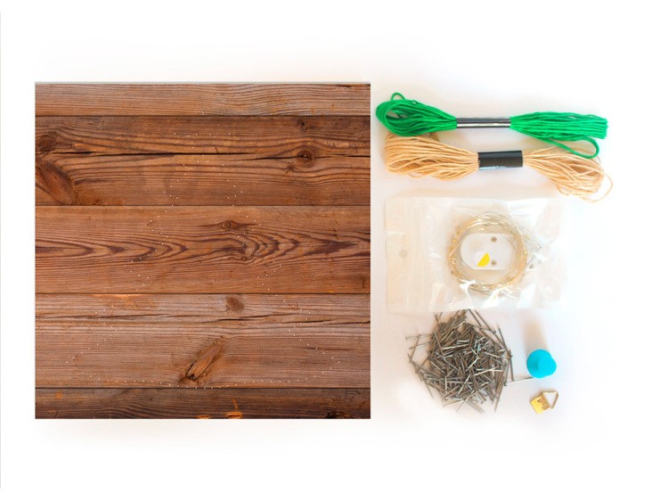 Набор для творчества STRING ART «Елочка» (с гирляндой) — картинка 4