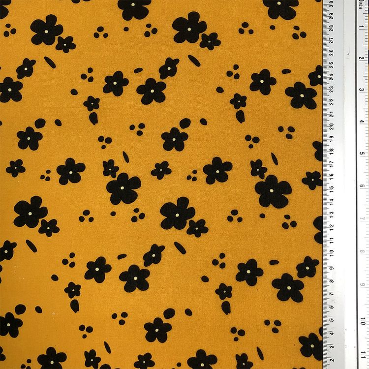 Ткань Штапель с рисунком, 5 м, ширина 145 см, 110 г/м2, цвет: с3 желтый, TBY — картинка 5