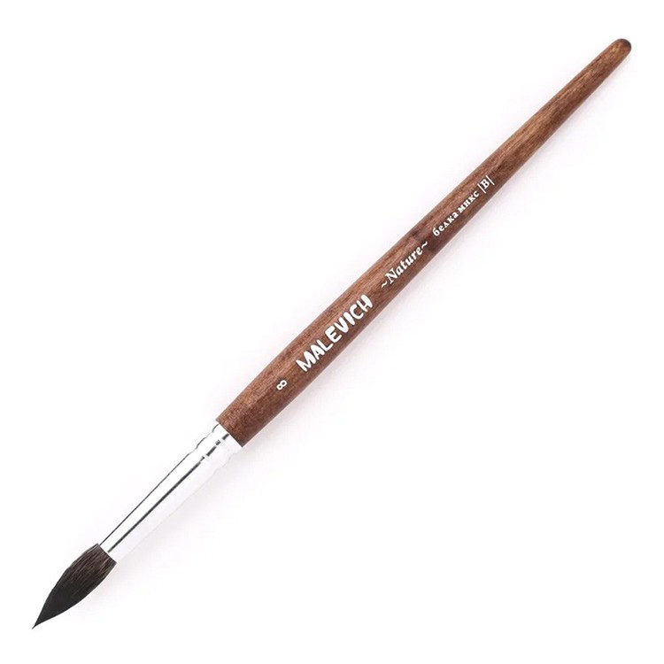 Кисть из белки микс Малевичъ Nature, круглая, №8 — картинка 2