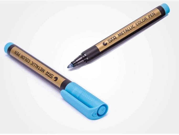 Металлизированный маркер для создания эффектов, 1 шт., цвет: голубой (Blue) — картинка 2