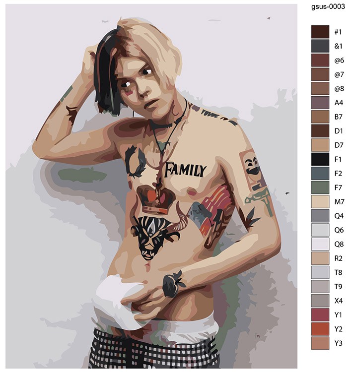 Картина по номерам «Рок и рэп музыкант Джизус DZHIZUS 2» — картинка 2