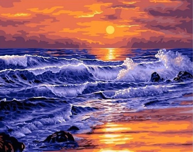 Картина по номерам «Морской закат»
