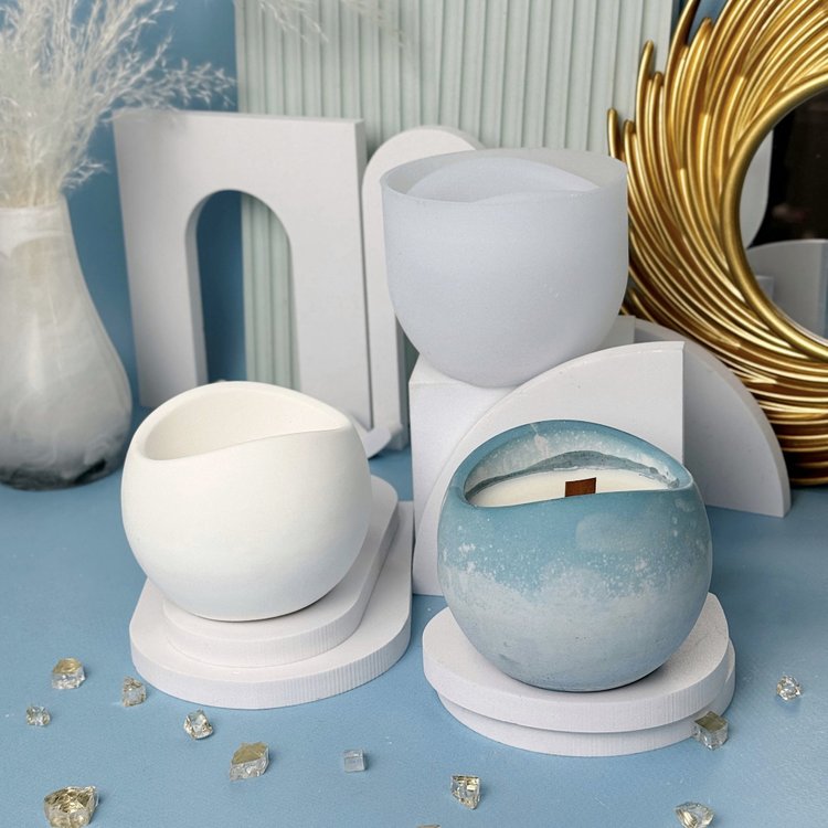 Силиконовый молд - Контейнер для свечей, d9x7см, 1 шт. — картинка 3