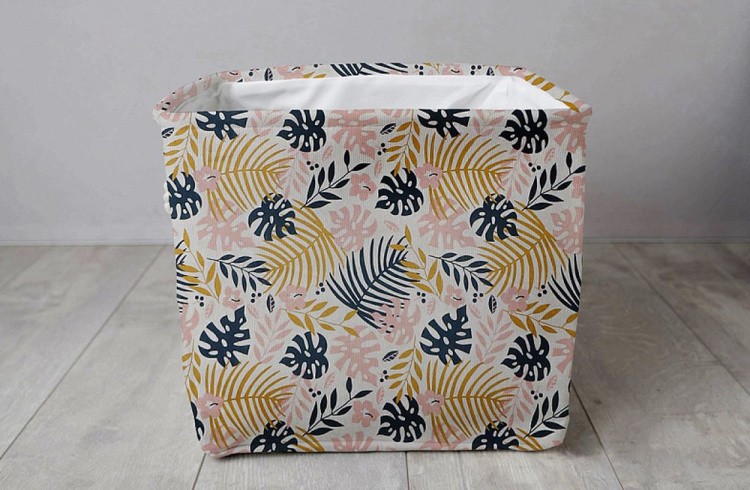 Ткань льняная, 3 м x 150 см, 140 г/м², цвет: розовый, растительный принт, TBY — картинка 7