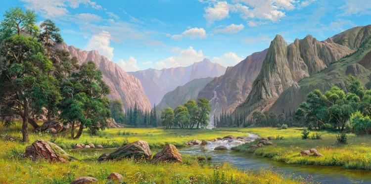 Алмазная вышивка «Горная идиллия. И. Прищепа» — картинка 2