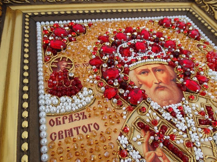 Набор вышивки хрустальными камнями «Николай (золотая)» — картинка 8