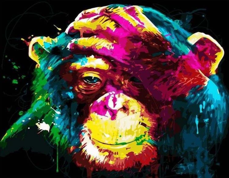 Картина по номерам «Красочная обезьяна»