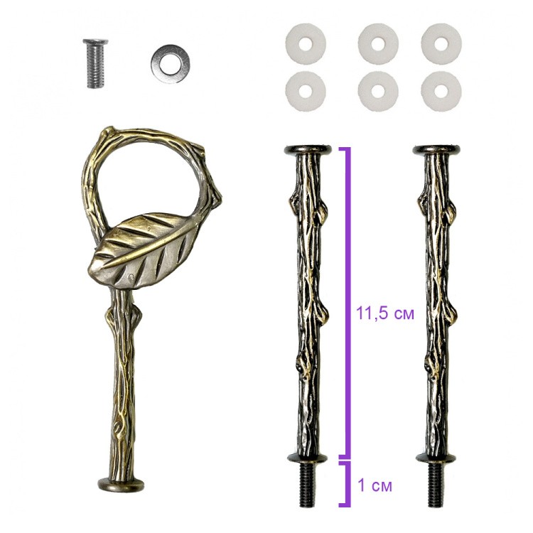 Фурнитура для фруктовницы Лист латунная — картинка 3