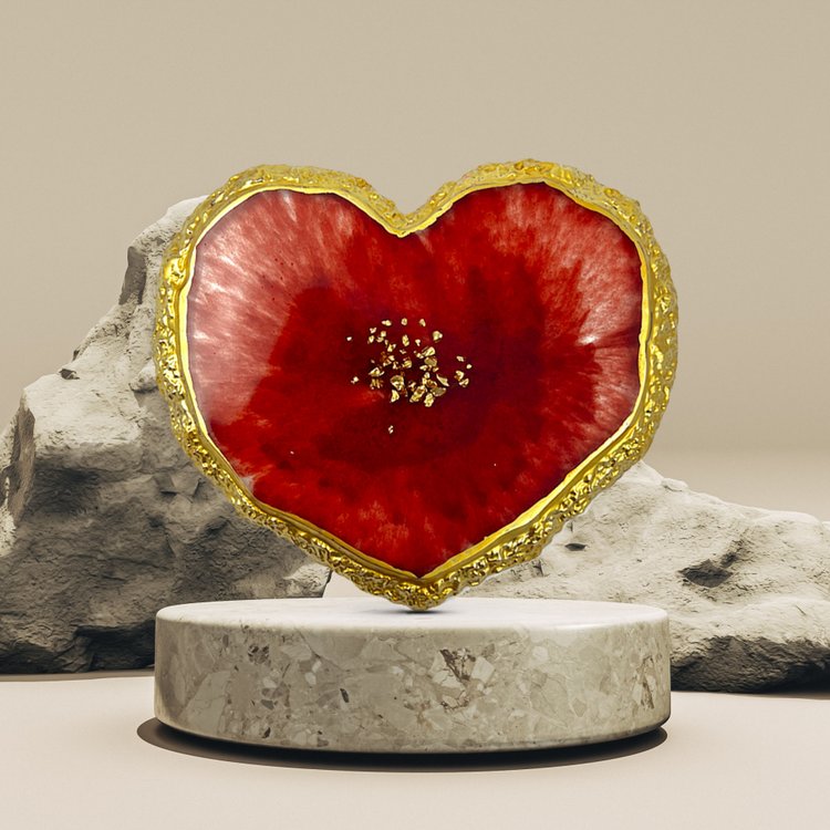 Силиконовый молд - Подстаканник с живым краем, сердце, 1 шт. — картинка 2