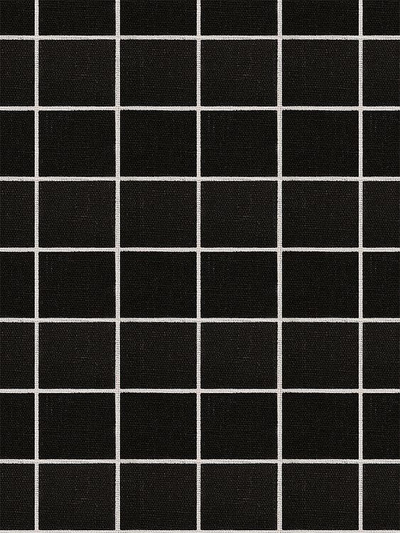 Ткань льняная, 1 м x 150 см, 140 г/м², цвет: черный, клетка, TBY — картинка 2