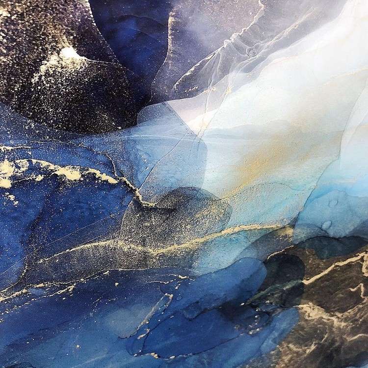 Алкогольные чернила черно-синие 15 мл, Kamenskaya Ink — картинка 3