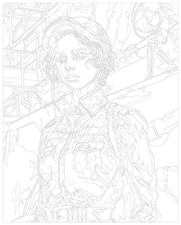 Картина по номерам «Портрет девушки на заводе 2» — картинка 3