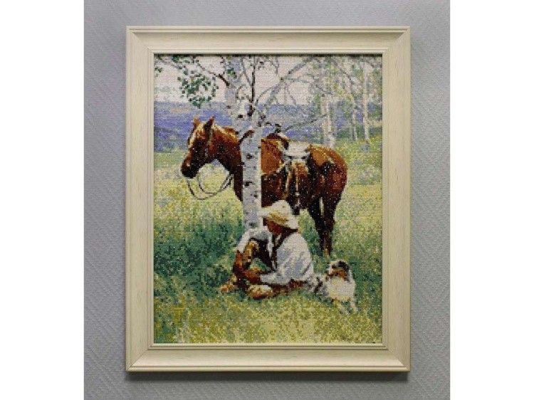 Алмазная вышивка «Охотник на привале» — картинка 3