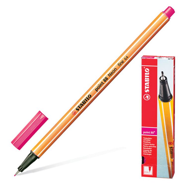 Ручка капиллярная (линер) STABILO «Рoint 88», неоновая розовая