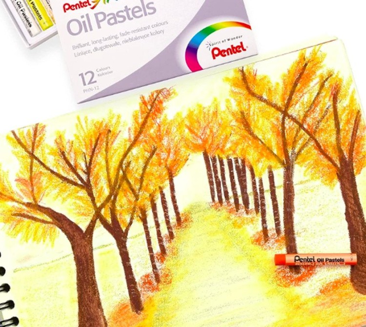 Пастель масляная Pentel Arts Oil Pastels, 12 цв. — картинка 9