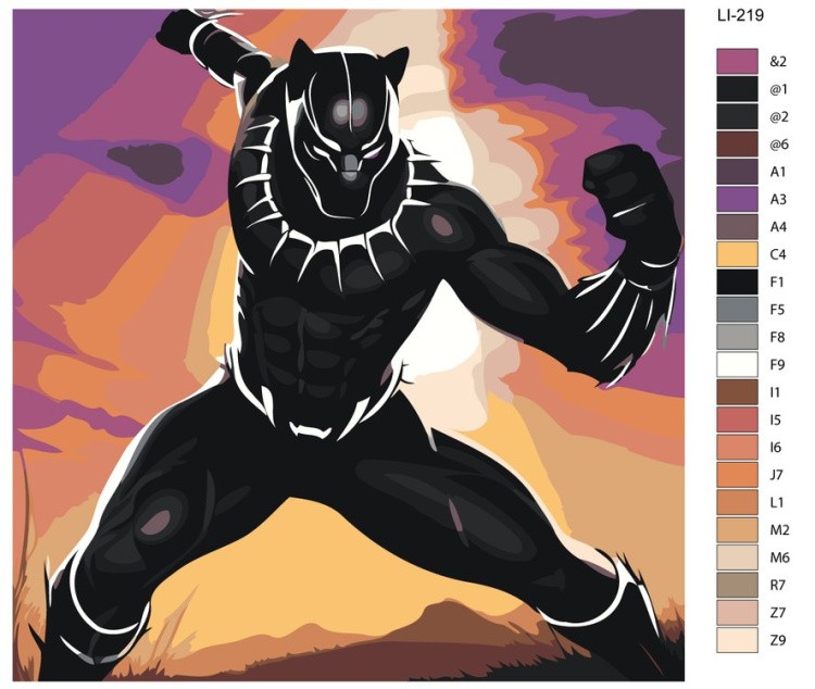 Картина по номерам «Черная пантера» — картинка 2