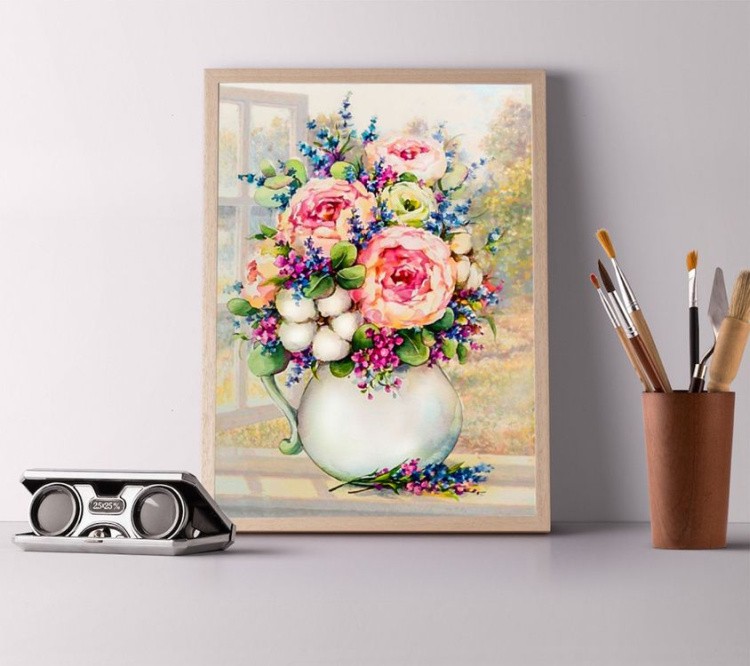 Алмазная вышивка «Хлопок в вазе» — картинка 5