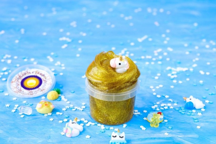 Слайм Стекло с золотыми блестками, 100 гр
 — картинка 2