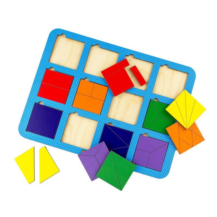 Развивающее пособие из дерева «Сложи квадрат», Б.П.Никитин, 12 квадратов, ур. 1 — картинка 2