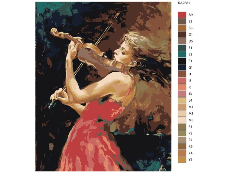 Картина по номерам «Скрипачка» — картинка 2