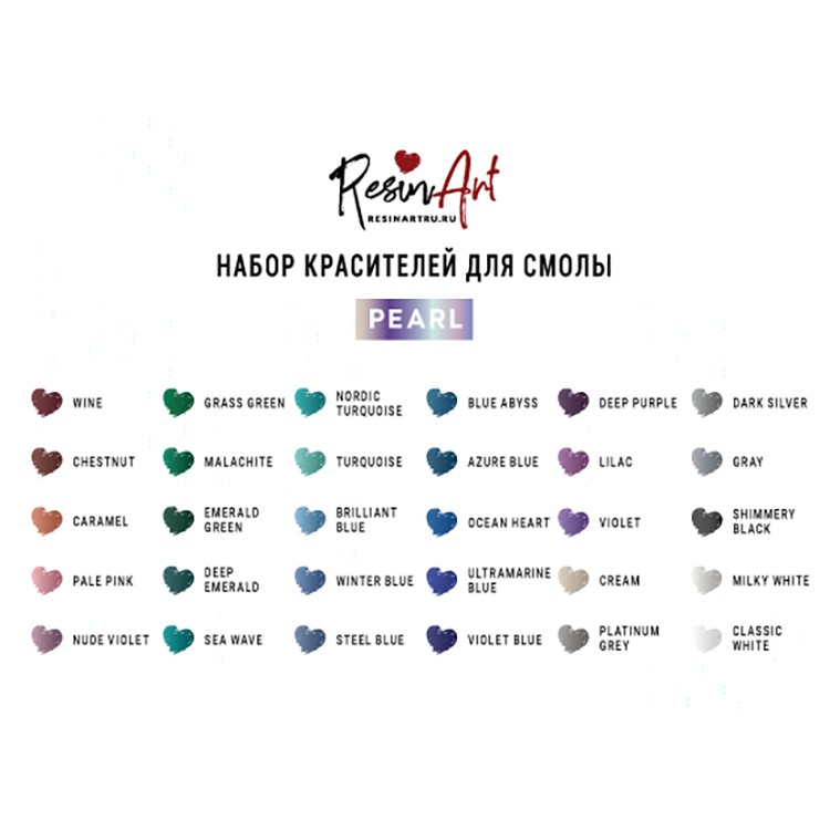Набор красителей ResinArt (30 цветов) - серия PEARL — картинка 2