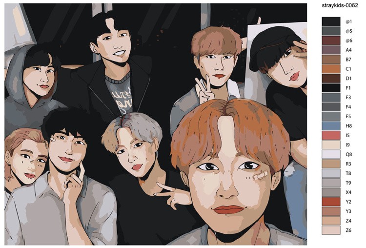 Картина по номерам «Stray Kids Стрей Кидс KPOP кпоп: Арт» — картинка 2