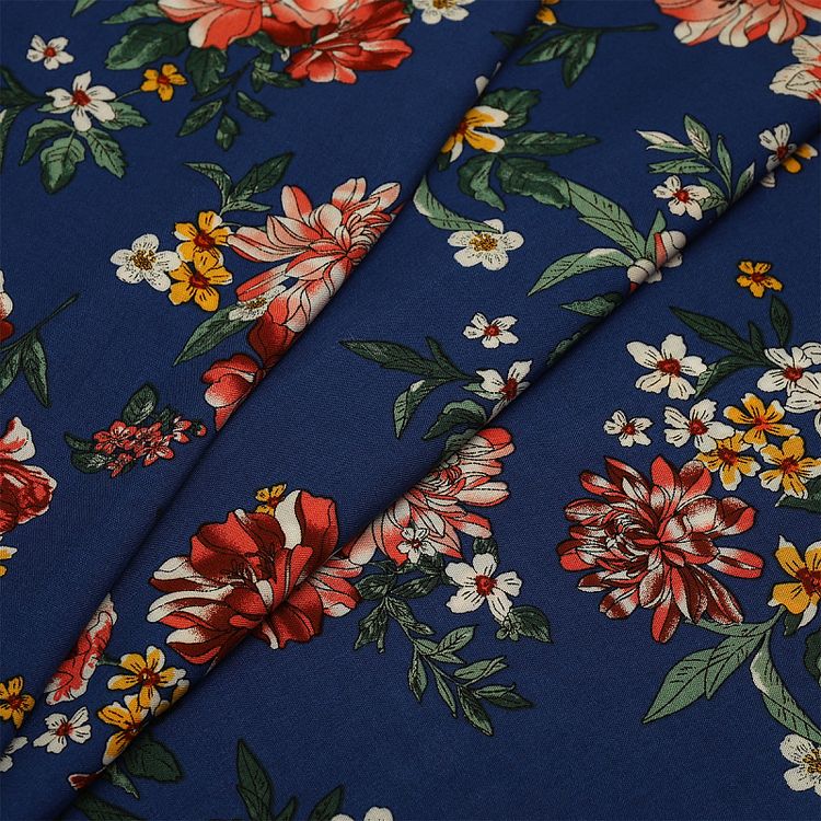 Ткань Штапель с рисунком, 5 м, ширина 145 см, 110 г/м2, цвет: с2 синий, TBY — картинка 2