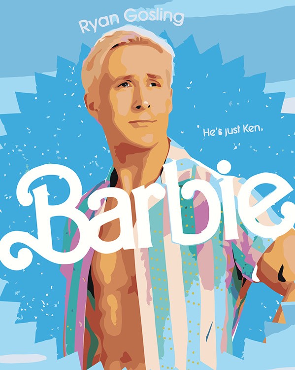 Картина по номерам «Барби: Райан Гослинг постер»