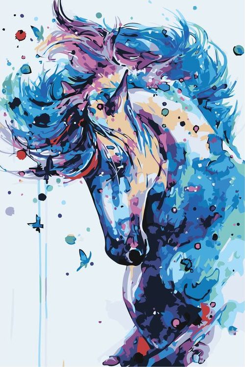 Картина по номерам «Синяя лошадь»