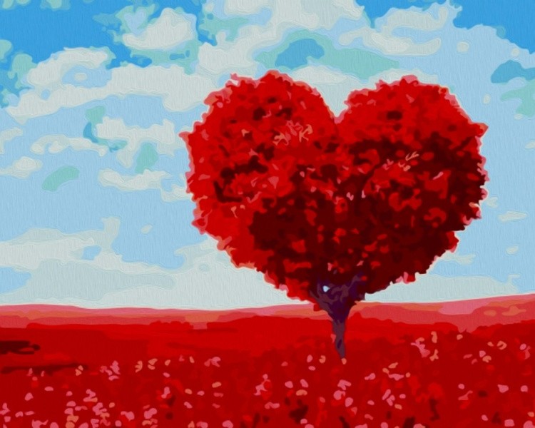 Картина по номерам «Дерево - сердце»