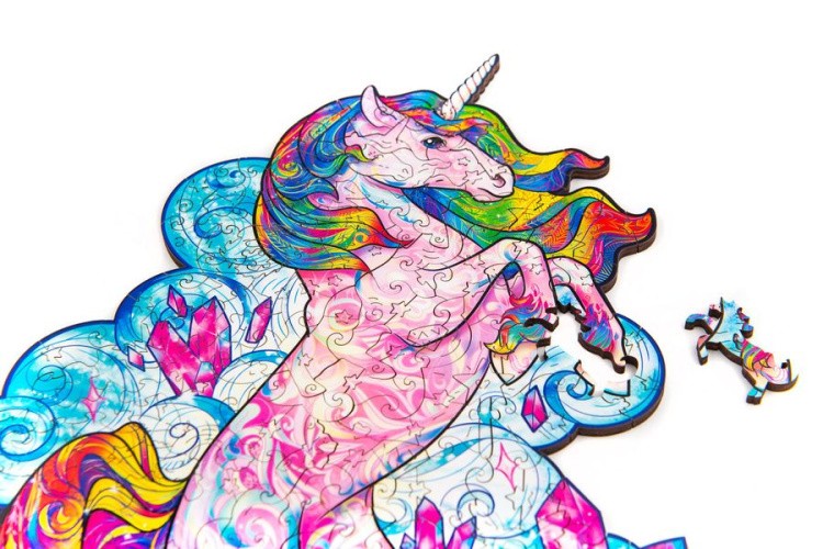 Деревянный пазл Unidragon «Вдохновляющий Единорог», размер S (А5) — картинка 4