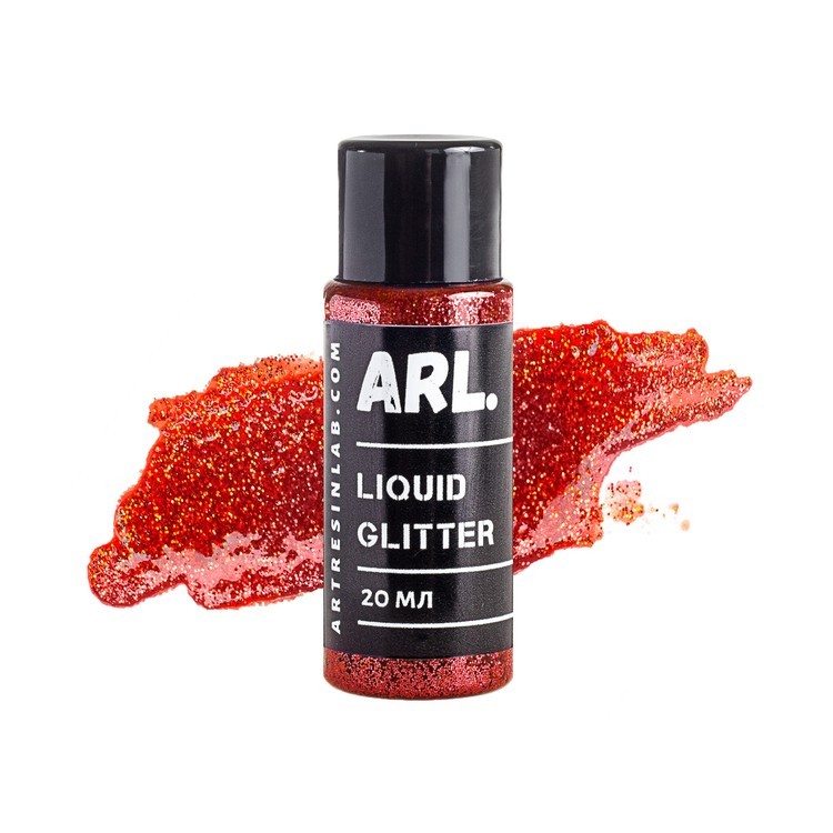 Жидкие блестки на лаковой основе ARL.LIQUID GLITTER красные 20 мл, Art Resin LAB