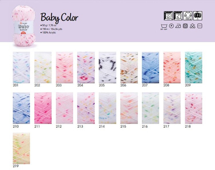 Пряжа YarnArt Baby color new (Беби колор нью) (218), принт, 5 шт. по 50 г — картинка 3