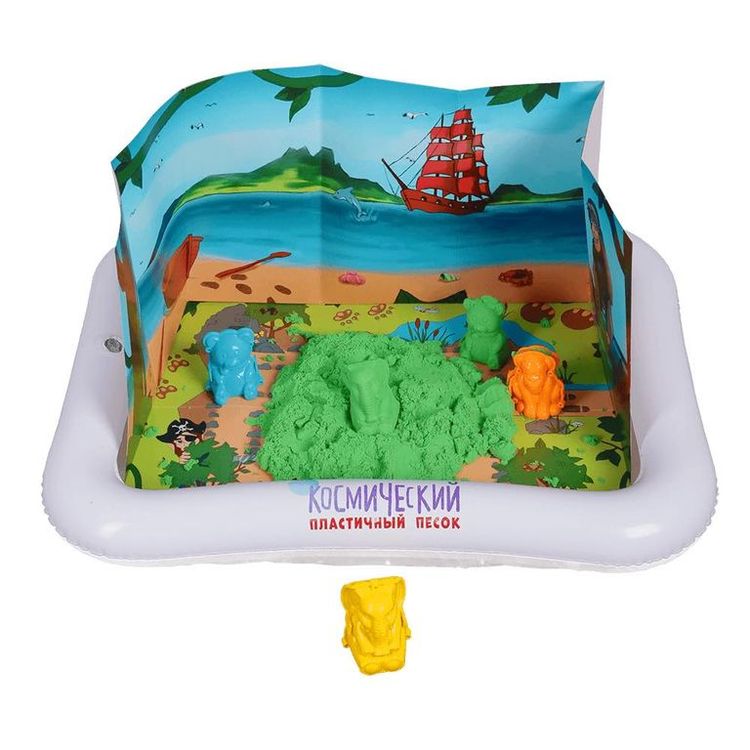 Космический пластичный песок набор «В поисках сокровищ» 3 кг (цвет зелёный) — картинка 5