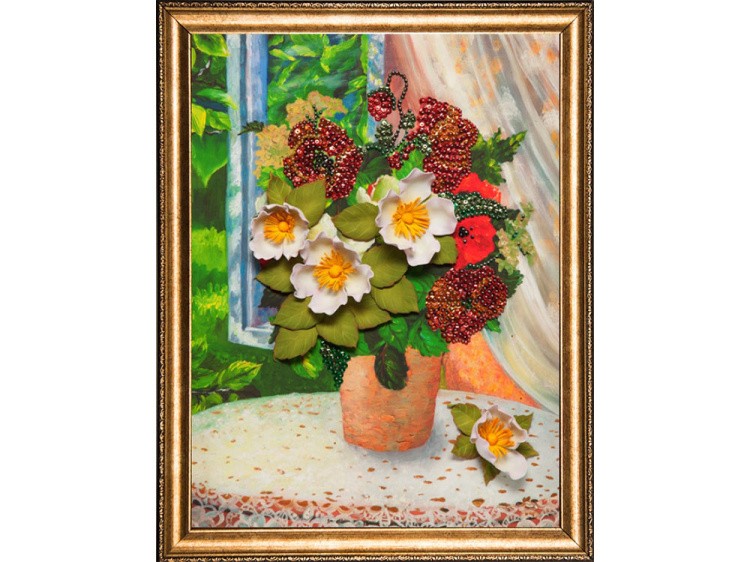 Картина на холсте из пайеток «Маки» — картинка 2